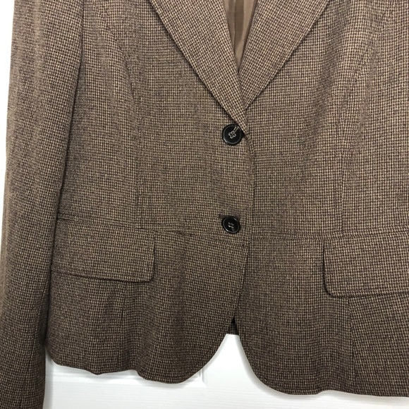Rafaella Tweed Two Button Peplum Blazer Brown and Black 12P - Picture 3 of 10